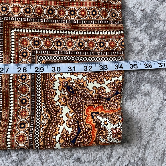 J McLaughlin Catalina Dress Sophia Scarf Print Orange Brown Classy Women’s Small - Picture 7 of 7